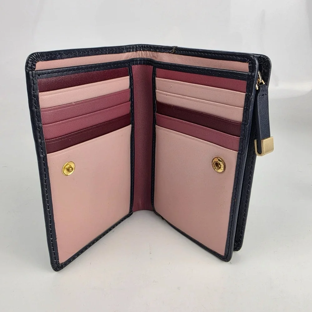 Radley London Heritage‎ Dog Shadow Medium Bifold Wallet Navy Leather Scottie